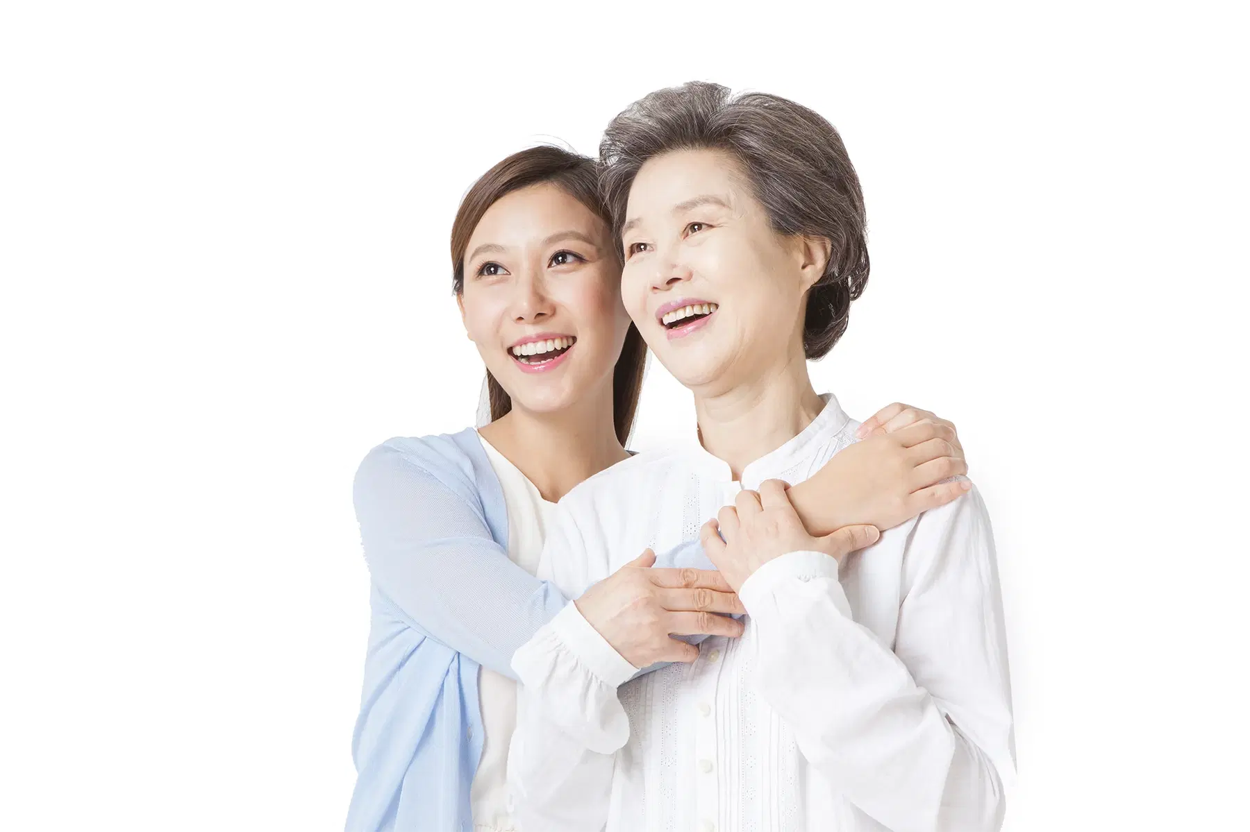 함께 웃고 있는 어머니와 딸